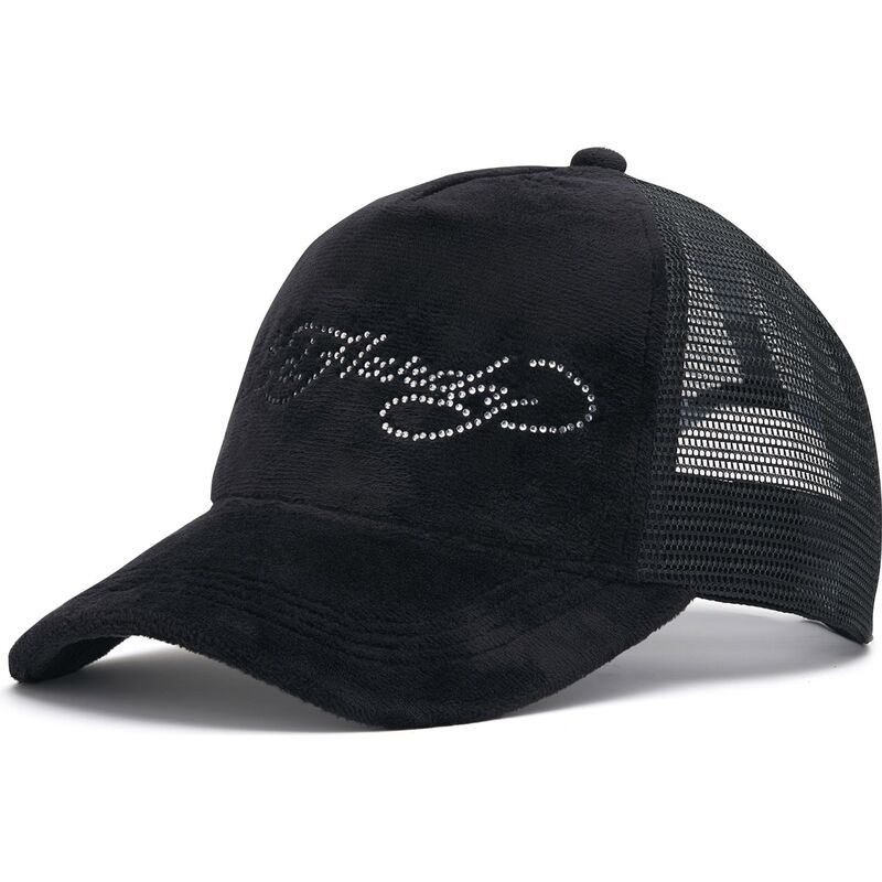 snapback-core-silver-diamante-velour-ed-hardy