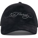 snapback-core-silver-diamante-velour-ed-hardy