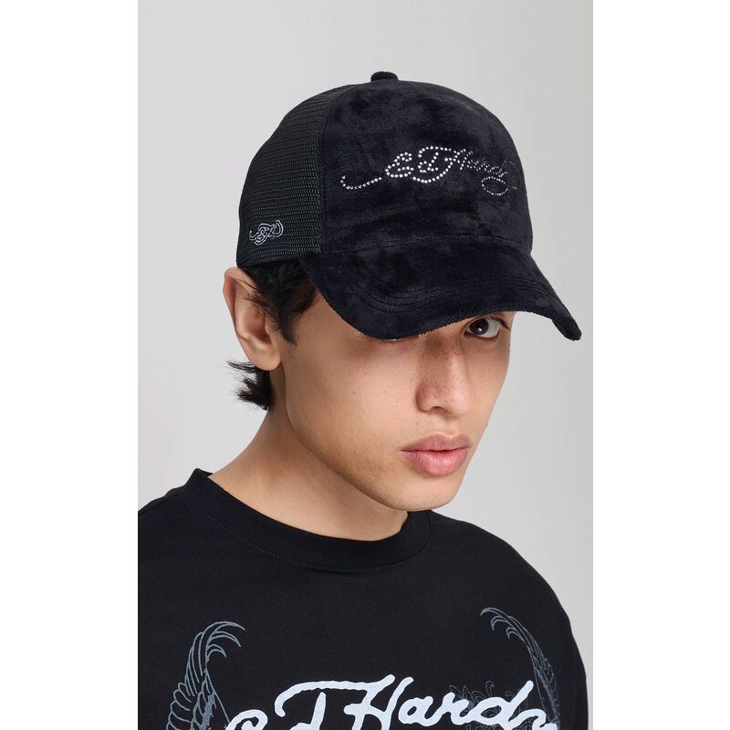 snapback-core-silver-diamante-velour-ed-hardy