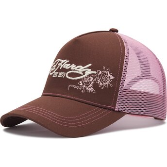 Καπέλα καμπύλη καφέ snapback rosa Skull And Roses από Ed Hardy