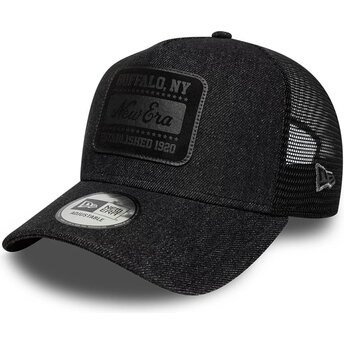 Καπέλα καμπύλη μαύρο snapback A Frame Patch Denim από New...