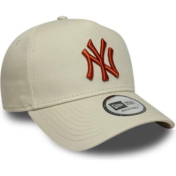Καπέλα καμπύλη μπεζ snapback E Frame League Essential από New York Yankees MLB από New Era