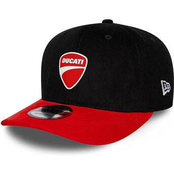 Gorra curva negra y roja snapback 9SEVENTY Stretch Snap Contrast Visor de Ducati Motor MotoGP de New Era