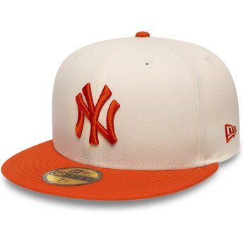 Καπέλα επίπεδη μπεζ προσαρμοσμένο 59FIFTY League Essential από New York Yankees MLB από New Era