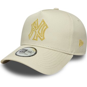 Καπέλα καμπύλη μπεζ snapback dorado E Frame Metallic Outline από New York Yankees MLB από New Era