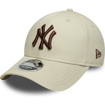 Καπέλα καμπύλη μπεζ snapback 9FORTY M-Crown από New York Yankees MLB από New Era