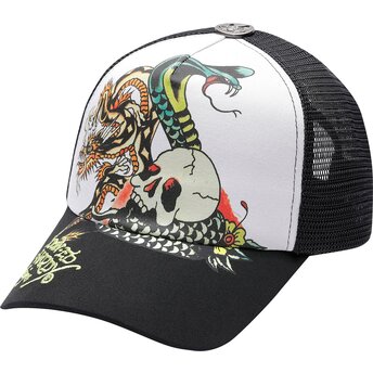 Καπέλα καμπύλη μαύρο snapback Snake And Skull από Ed Hardy
