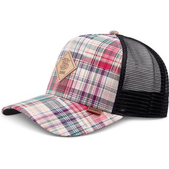 Καπέλα καμπύλη πολύχρωμο snapback HFT Patch Check Red από Djinns
