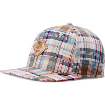 Καπέλα επίπεδη πολύχρωμο snapback Patch Check Turquioise από Djinns