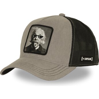 Καπέλα καμπύλη γκρι snapback Thug Life ART1 THUG Albert Einstein Famous από Capslab