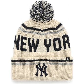 Σκούφοι πομ πομ κρέμα Quattrle Cuff Knit από New York Yankees MLB από 47 Brand