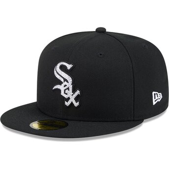 Καπέλα επίπεδη μαύρο προσαρμοσμένο 59FIFTY Rhinestone Badge από Chicago White Sox MLB από New Era