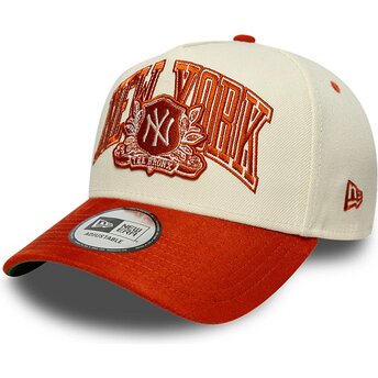 Καπέλα καμπύλη μπεζ snapback E Frame Wordmark Suede από New York Yankees MLB από New Era