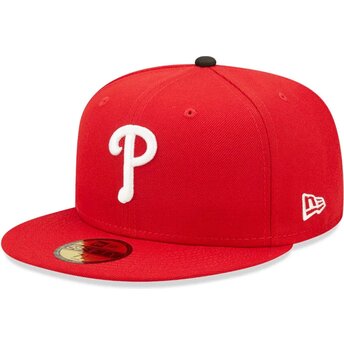 Καπέλα επίπεδη κόκκινο προσαρμοσμένο 59FIFTY AC Perf από Philadelphia Phillies MLB από New Era