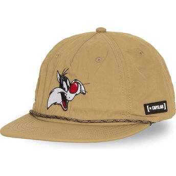 Καπέλα επίπεδη μπεζ snapback LOO13 GOOB Συλβέστερ Looney Tunes από Capslab
