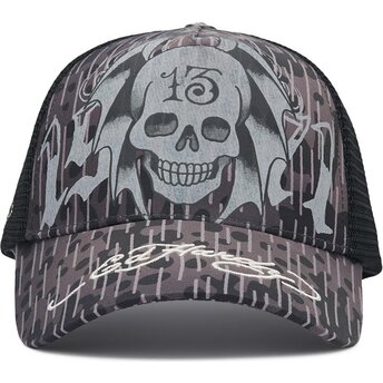 Καπέλα καμπύλη μαύρο snapback 13 Skull από Ed Hardy