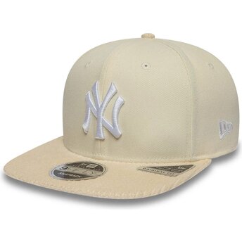 Καπέλα επίπεδη μπεζ snapback 9FIFTY Cord Visor από New York Yankees MLB από New Era