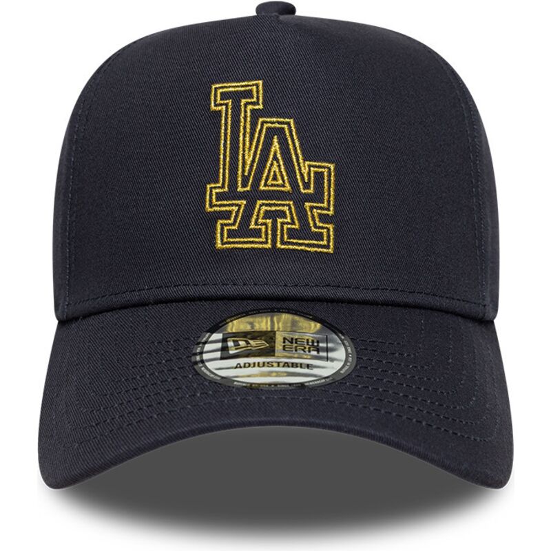 snapback-9forty-dorado-e-frame-metallic-outline-los-angeles-dodgers-mlb-new-era