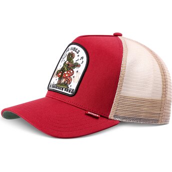 Καπέλα καμπύλη κόκκινο snapback HFT Do Nothing Club Weird Vibes Frog από Djinns