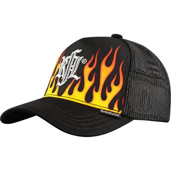 Gorra trucker negra N°216 Burning de Rock’nFreeLife