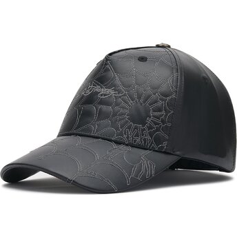 Καπέλα καμπύλη μαύρο ρυθμιζόμενη ταινία Spiderweb PU Leather από Ed Hardy