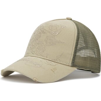 Καπέλα καμπύλη χακί snapback Outline από Ed Hardy