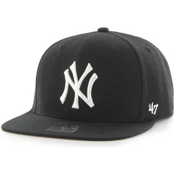 Καπέλα επίπεδη μαύρο snapback από New York Yankees MLB από 47 Brand