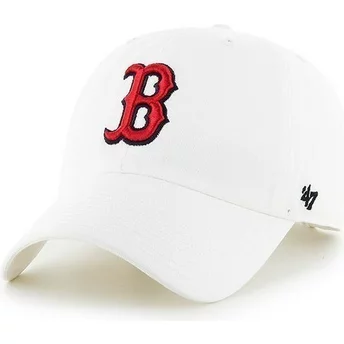 47 Brand Curved Brim Front Logo MLB Boston Red Sox White Cap