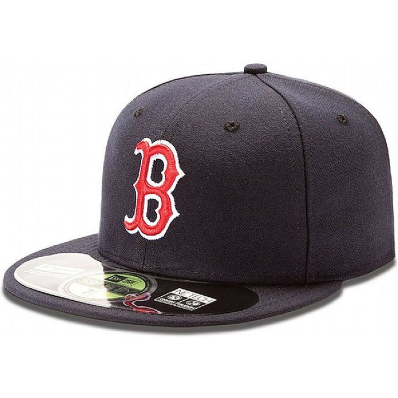 new-era-flat-brim-59fifty-authentic-on-field-boston-red-sox-mlb-navy-blue-fitted-cap